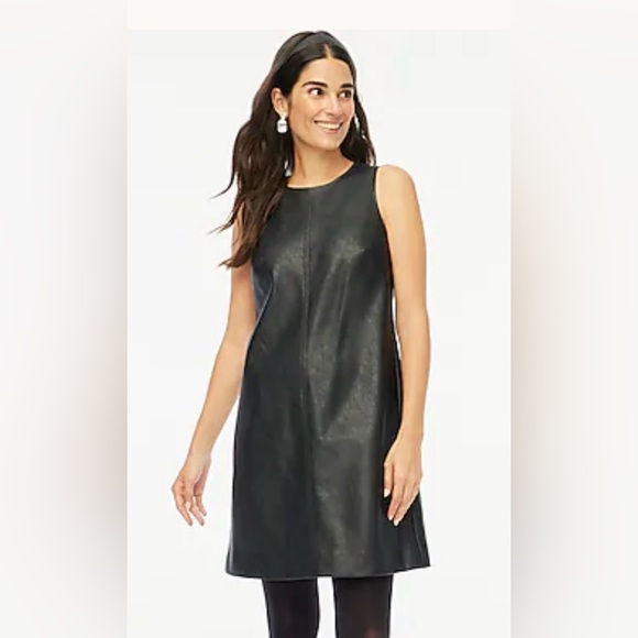 J. Crew Factory Faux Leather Sheath Dress (Size 8) - NWT - Picture 1 of 6